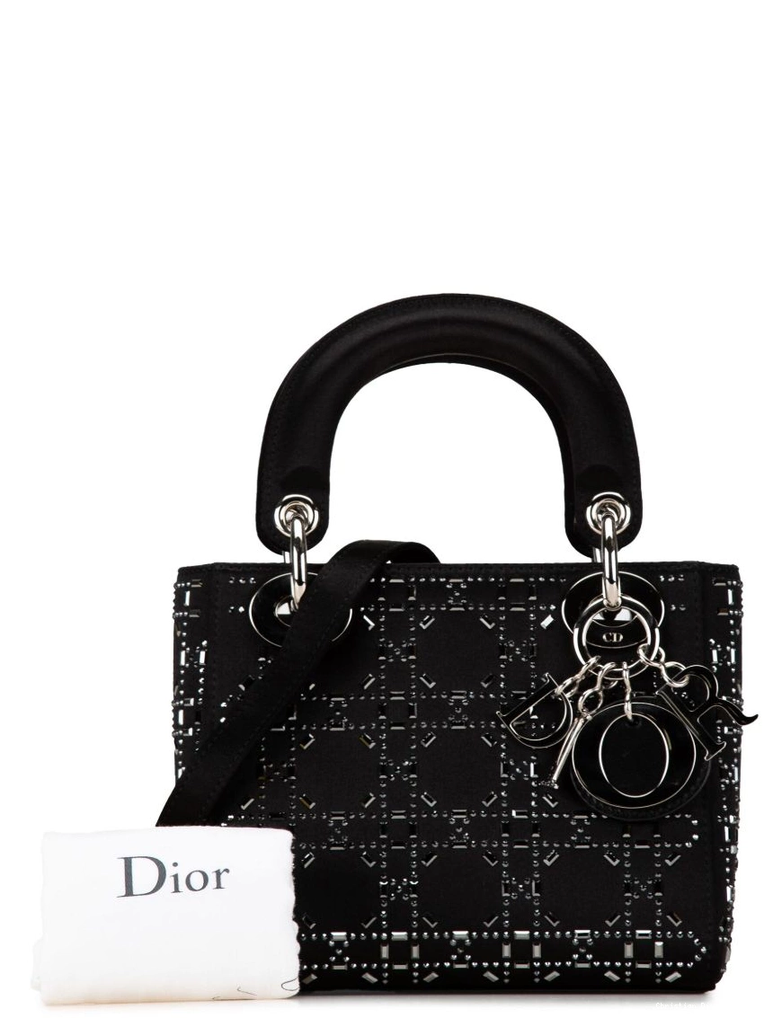 Affordable Strass Embellished satchel Dior Mini Satin Dior Crystal 2020 Cannage Women Christian Lady 0303